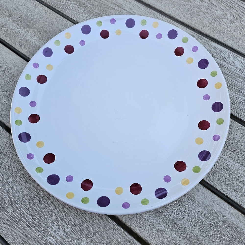Dots by PAMPERED CHEF retired Collectible Round Serving Platter Simple Additions